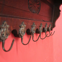 Load image into Gallery viewer, x SOLD Vintage French Oak Coat Rack With Seven Brass Hooks, Scarf, Hat Rack. B11883