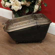 Load image into Gallery viewer, x SOLD Antique French Brass and Cast Iron Coal Scuttle, kindling or coal Box Storage. B11650