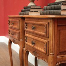 Load image into Gallery viewer, x SOLD Pair of Vintage French Bedside Cabinets or Two-drawer Lamp or Side Tables. B11826