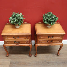 Load image into Gallery viewer, x SOLD A Pair of Vintage Bedside Cabinets or 2 Drawer, 1 Shelf Lamp Side Tables. B11798