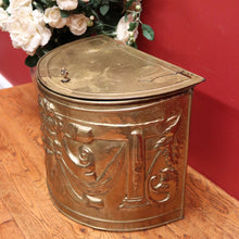 Load image into Gallery viewer, x SOLD Antique French Brass Coal Scuttle, with Acorn Handles, Now Shoe Storage Box. B11720