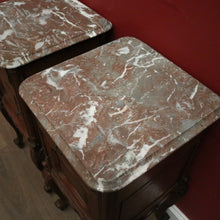 Load image into Gallery viewer, x SOLD Antique Bedside Cabinets or Lamp Tables, French Antique circa 1890, Marble Tops. B11676