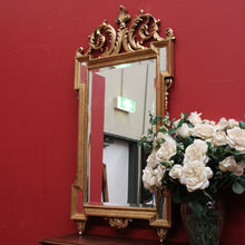 Load image into Gallery viewer, x SOLD Grand Antique French Gilt Mirror with Feather Detail to the Top, Bevelled Mirror. B11347