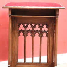 Load image into Gallery viewer, x SOLD Antique French Oak Gothic Prayer Chair or Kneeler. Prie-Dieu Chair, Red Velvet. B11994