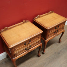Load image into Gallery viewer, x SOLD A Pair of Vintage Bedside Cabinets or 2 Drawer, 1 Shelf Lamp Side Tables. B11798