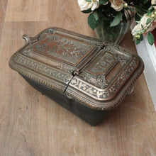 Load image into Gallery viewer, x SOLD Antique French Brass and Cast Iron Coal Scuttle, kindling or coal Box Storage. B11650