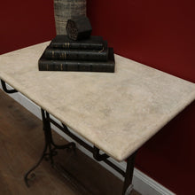 Load image into Gallery viewer, x SOLD Antique Wrought Iron and Marble Top French Outdoor Garden Table, potting Table. B11629