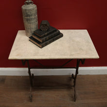 Load image into Gallery viewer, x SOLD Antique Wrought Iron and Marble Top French Outdoor Garden Table, potting Table. B11629
