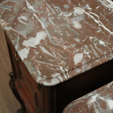 Load image into Gallery viewer, x SOLD Antique Bedside Cabinets or Lamp Tables, French Antique circa 1890, Marble Tops. B11676