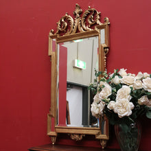 Load image into Gallery viewer, x SOLD Grand Antique French Gilt Mirror with Feather Detail to the Top, Bevelled Mirror. B11347