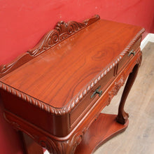 Load image into Gallery viewer, Vintage Australian Cedar Carved Hall Table Console Table with Drawers. B13141