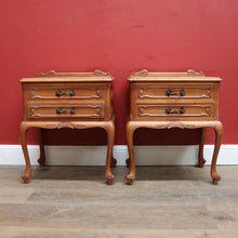 Load image into Gallery viewer, x SOLD A Pair of Vintage Bedside Cabinets or 2 Drawer, 1 Shelf Lamp Side Tables. B11798