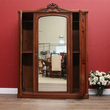 Load image into Gallery viewer, x SOLD Antique French Walnut and Mirror Armoire Wardrobe with Carved Floral detail. B11535