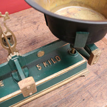 Load image into Gallery viewer, x SOLD French Force Cast Iron Market or Kitchen Scales with Brass Pans or Dishes, Decorative Display Piece. B11894