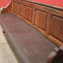 Load image into Gallery viewer, x SOLD Antique French Church Pew, Antique Oak Church or Gothic Hall Seat, Verandah Chair B11540