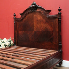 Load image into Gallery viewer, x SOLD Antique French Rosewood Bed, Double. includes slat base, Foot, Headboard, Side Rails. B12237