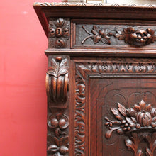 Load image into Gallery viewer, Antique French Oak Sideboard with Carved Drawers and Floral Cupboard Doors. B12655