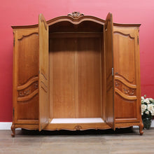 Load image into Gallery viewer, Antique French Oak Four Door Armoire Wardrobe Circa 1910 with Three Keys. B12821