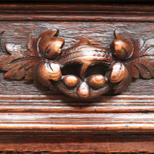 Load image into Gallery viewer, Antique French Oak Sideboard with Carved Drawers and Floral Cupboard Doors. B12655