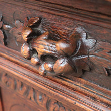 Load image into Gallery viewer, Antique French Oak Sideboard with Carved Drawers and Floral Cupboard Doors. B12655