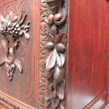 Load image into Gallery viewer, Antique French Oak Sideboard with Carved Drawers and Floral Cupboard Doors. B12655