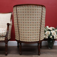 Load image into Gallery viewer, x SOLD A Pair of Antique French Armchairs, Walnut and Down-Filled Cushion Armchairs Wing Back Chairs. B11786