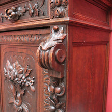 Load image into Gallery viewer, Antique French Oak Sideboard with Carved Drawers and Floral Cupboard Doors. B12655