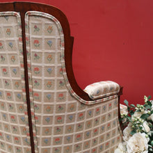 Load image into Gallery viewer, x SOLD A Pair of Antique French Armchairs, Walnut and Down-Filled Cushion Armchairs Wing Back Chairs. B11786