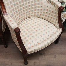 Load image into Gallery viewer, x SOLD A Pair of Antique French Armchairs, Walnut and Down-Filled Cushion Armchairs Wing Back Chairs. B11786