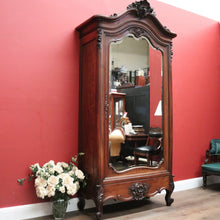 Load image into Gallery viewer, x SOLD Antique French Walnut Single Door armoire Linen Press with Mirror Door. B12342