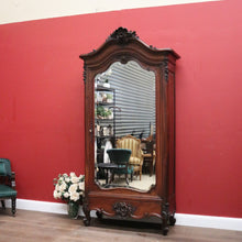 Load image into Gallery viewer, x SOLD Antique French Walnut Single Door armoire Linen Press with Mirror Door. B12342