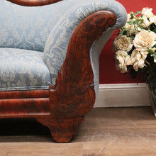 Load image into Gallery viewer, x SOLD Antique Central European Biedermeier Chaise, Lounge or Sofa, Flame Mahogany and Fabric. B11788