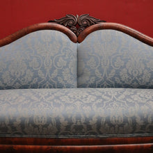 Load image into Gallery viewer, x SOLD Antique Central European Biedermeier Chaise, Lounge or Sofa, Flame Mahogany and Fabric. B11788