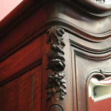 Load image into Gallery viewer, x SOLD Antique French Walnut Single Door armoire Linen Press with Mirror Door. B12342