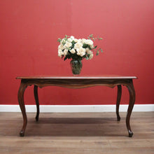 Load image into Gallery viewer, x SOLD French Dining Table with a Honeycomb Parquetry Top and Scalloped Apron. B12348