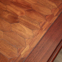 Load image into Gallery viewer, x SOLD French Dining Table with a Honeycomb Parquetry Top and Scalloped Apron. B12348
