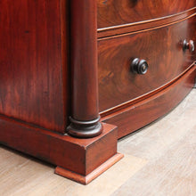 Load image into Gallery viewer, Antique English Mahogany and Flame Mahogany Chest with Mother of Pearl Handles. B13064