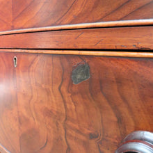 Load image into Gallery viewer, Antique English Mahogany and Flame Mahogany Chest with Mother of Pearl Handles. B13064