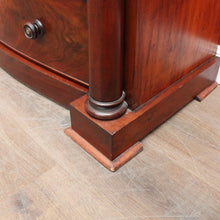Load image into Gallery viewer, Antique English Mahogany and Flame Mahogany Chest with Mother of Pearl Handles. B13064
