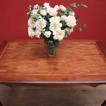 Load image into Gallery viewer, x SOLD French Dining Table with a Honeycomb Parquetry Top and Scalloped Apron. B12348