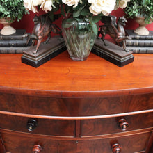 Load image into Gallery viewer, Antique English Mahogany and Flame Mahogany Chest with Mother of Pearl Handles. B13064
