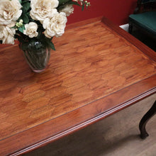 Load image into Gallery viewer, x SOLD French Dining Table with a Honeycomb Parquetry Top and Scalloped Apron. B12348