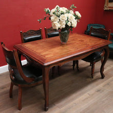 Load image into Gallery viewer, x SOLD French Dining Table with a Honeycomb Parquetry Top and Scalloped Apron. B12348