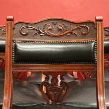 Load image into Gallery viewer, x SOLD A Set of Six and English Walnut and Black Leather Dining or Kitchen Chairs. B12344