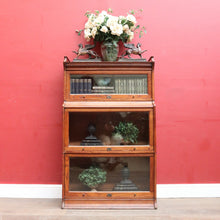 Load image into Gallery viewer, Antique English Oak Solicitor's Stacking Bookcase with Glazed Lift-Up Doors. B13063