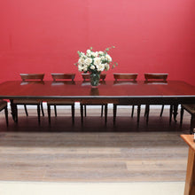 Load image into Gallery viewer, Antique English Mahogany Dining Table with Turned Legs, Brass Cups & Castors. B12646