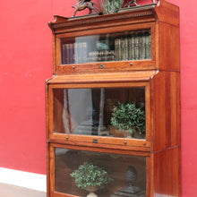 Load image into Gallery viewer, Antique English Oak Solicitor's Stacking Bookcase with Glazed Lift-Up Doors. B13063