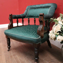 Load image into Gallery viewer, x SOLD Antique English Mahogany, Velour and Seating Fabric Armchair, Hall or Bedroom Chair. B12346