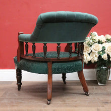 Load image into Gallery viewer, x SOLD Antique English Mahogany, Velour and Seating Fabric Armchair, Hall or Bedroom Chair. B12346