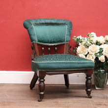 Load image into Gallery viewer, x SOLD Antique English Mahogany, Velour and Sating Fabric Hall Chair or Bedroom Chair. B12347